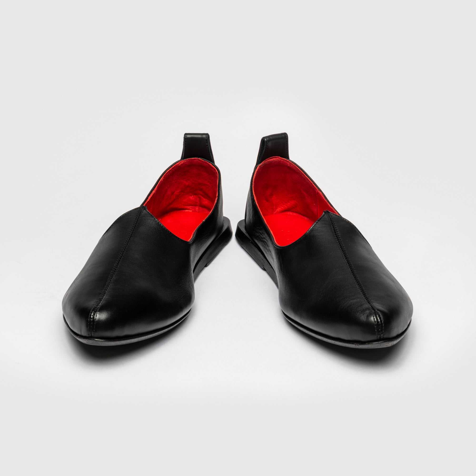 Womens calfskin leather Mojri loafers handcrafted in Italy with regal Rajasthani design