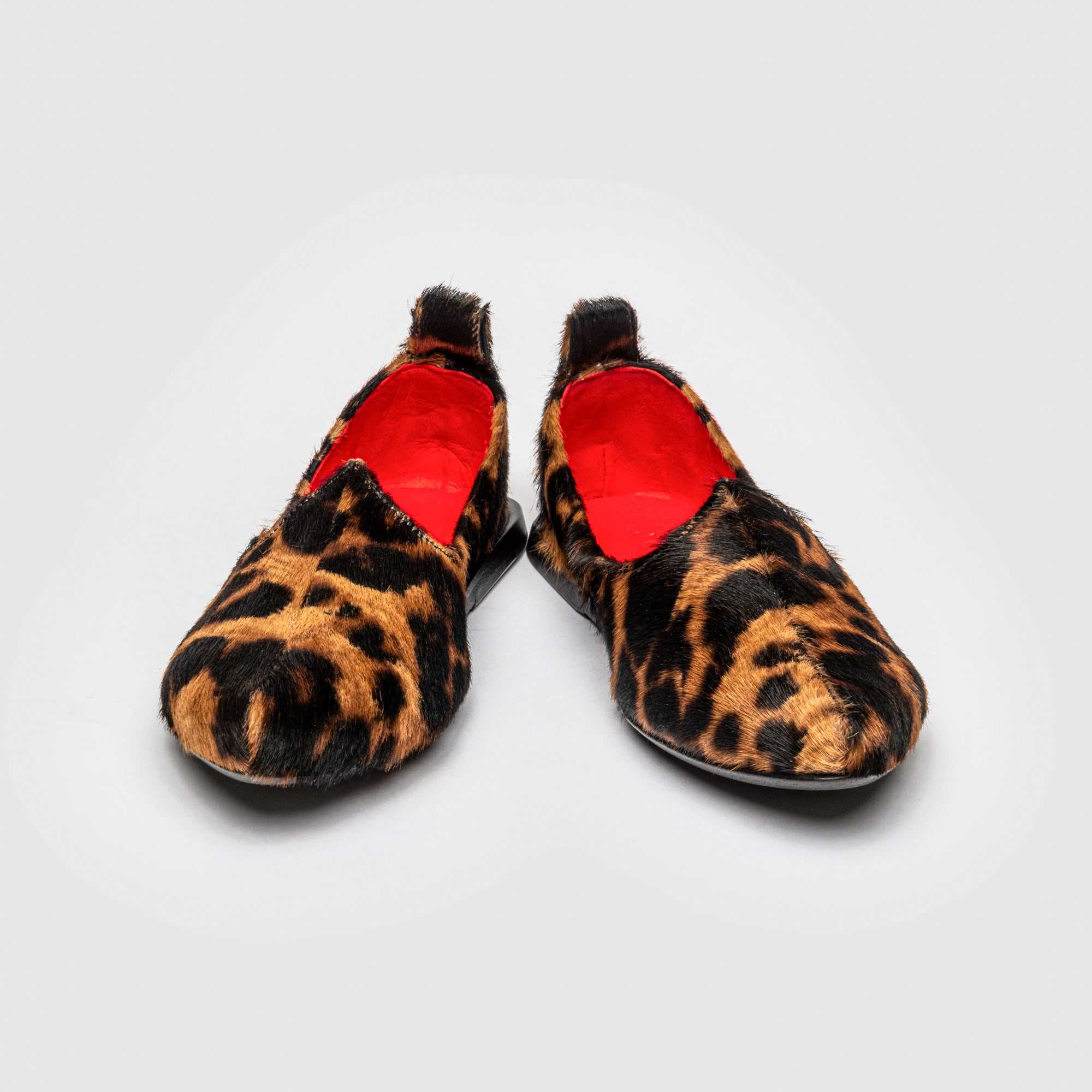 Men's hair on leather pony hair mojri loafers handcrafted in Italy with regal Rajasthani design