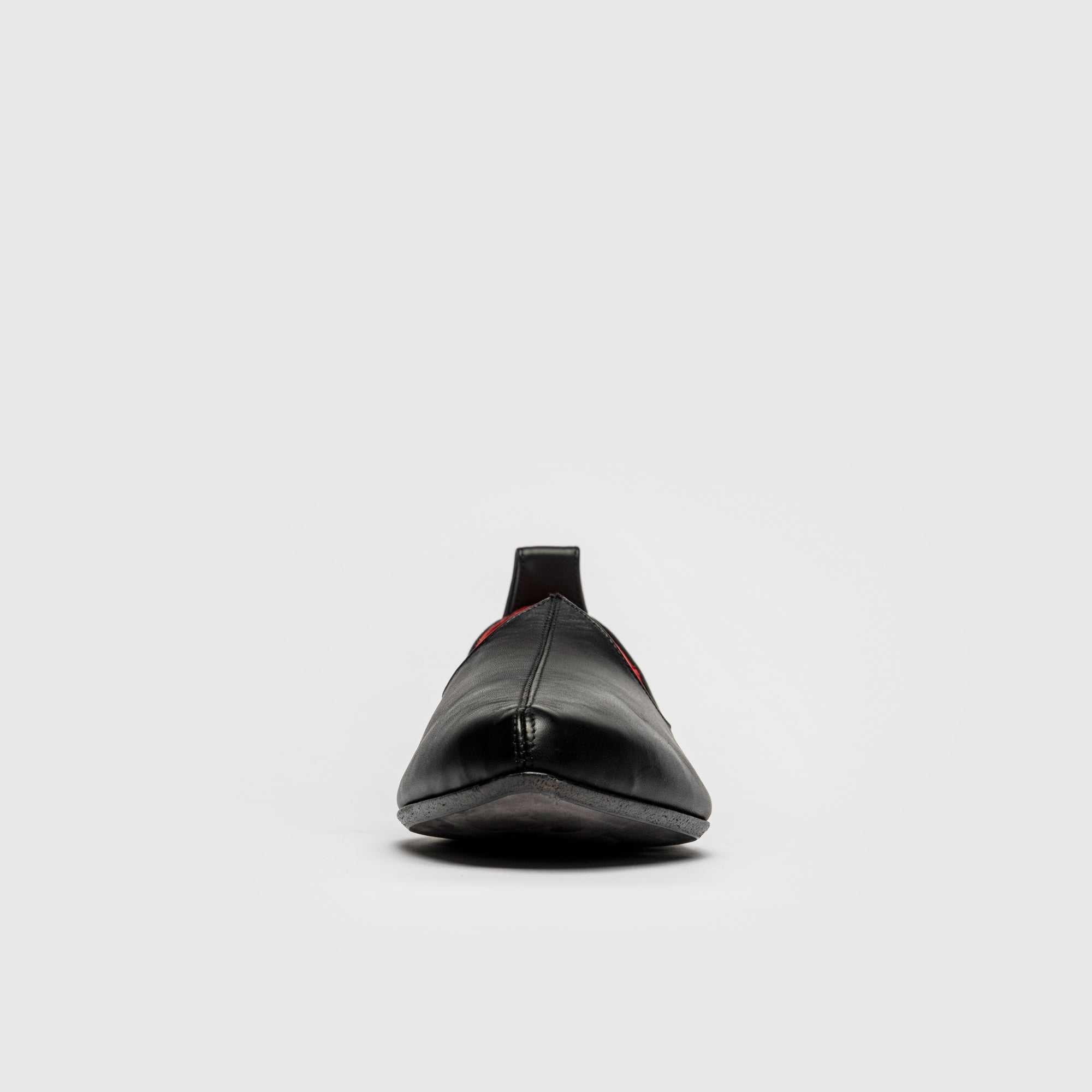 Polished leather modern loafer inspired by Rajasthani Mojris handcrafted in Italy