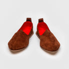 The Royal Edit men's suede Mojri loafers handcrafted in Italy with Indian Rajasthani design roots